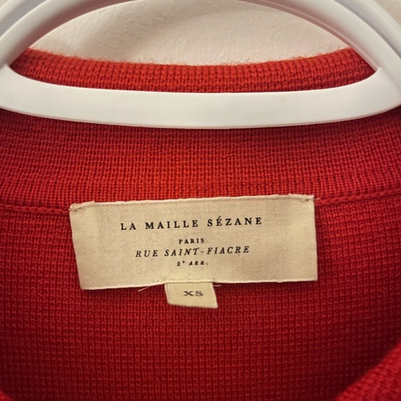 Sezane Betty Sweater and Caridgan in Red Coral - Picture 4 of 7